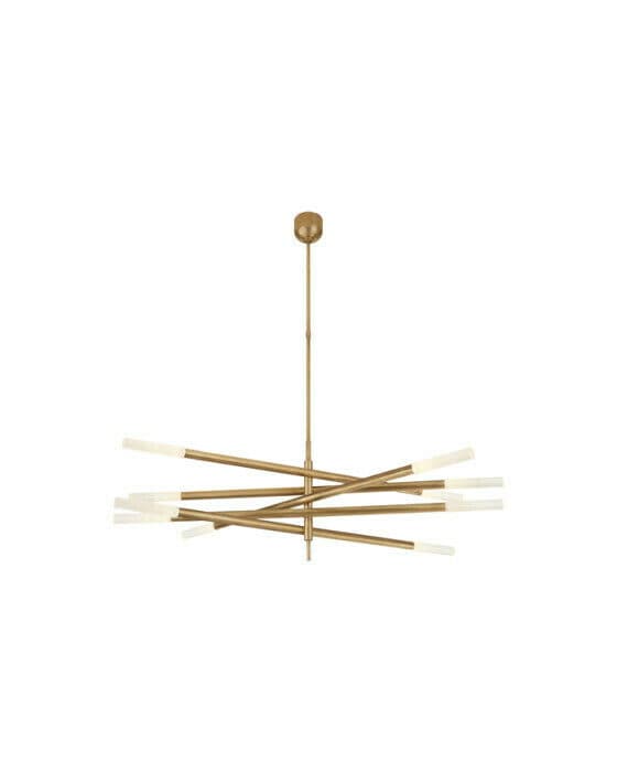 Rousseau Grande Ten Light Articulating Chandelier Antique-Burnished Brass