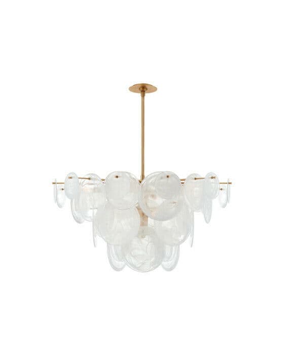 Loire Chandelier Gild/White Glass L