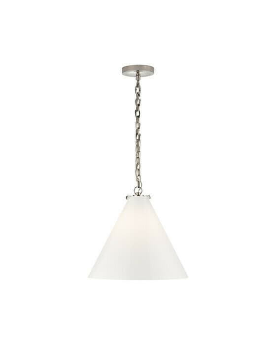 Katie Conical Pendant Polished Nickel/White
