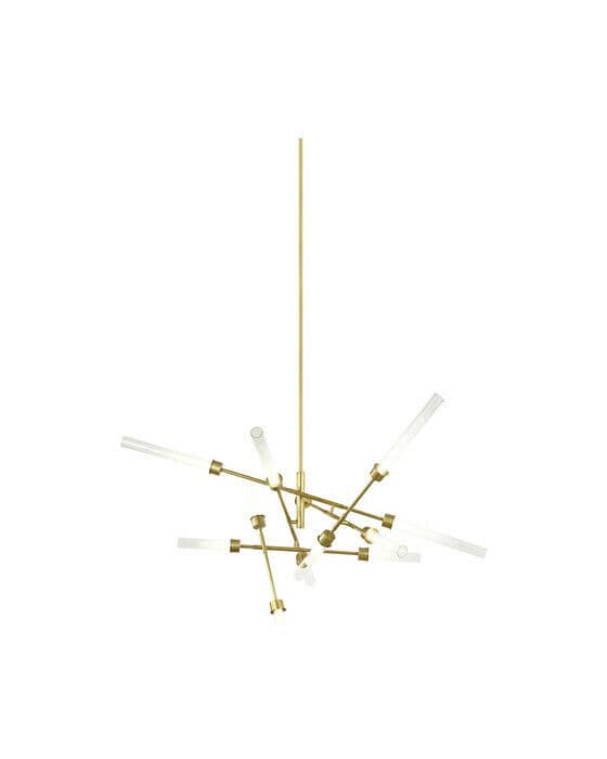 Linger 12-Light Abstract Chandelier Natural Brass