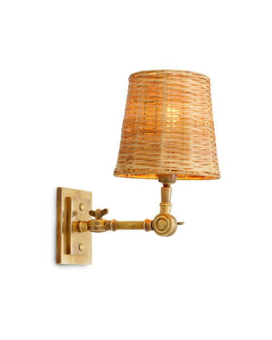Wentworth vegglampe messing/rotting