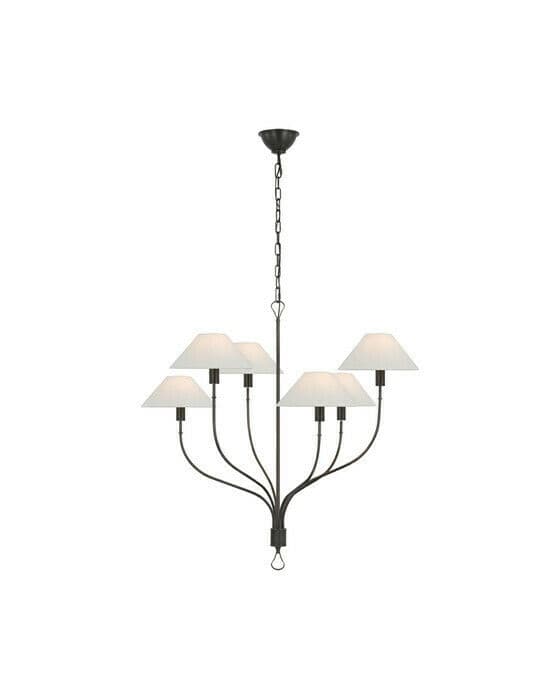 Griffin Staggered Tail Chandelier Bronze L