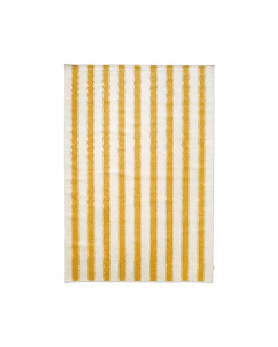 Stripes teppe off white/gul