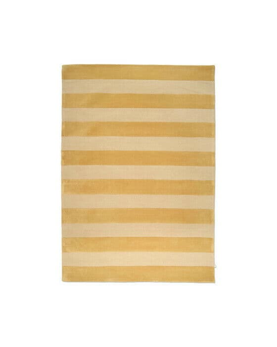 Stripe Boucle teppe gul