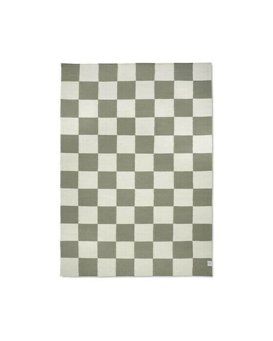 Square teppe hvit/grønn