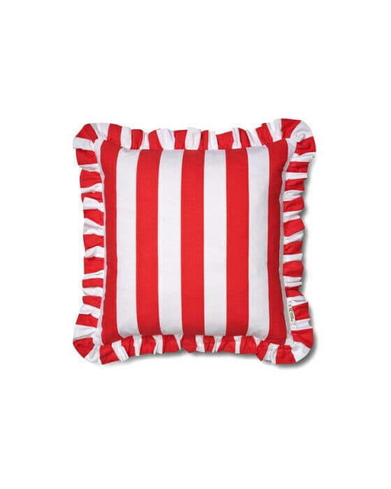 Ruffle Stripes pudetrekk rødt