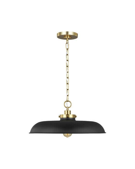Wellfleet Wide Pendant Midnight Black/Brass