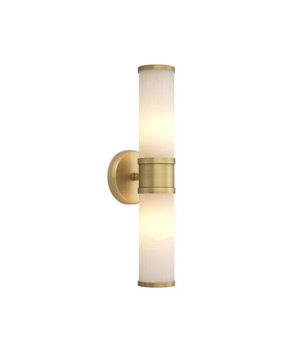 Claridges vegglampe antique brass dobbelt
