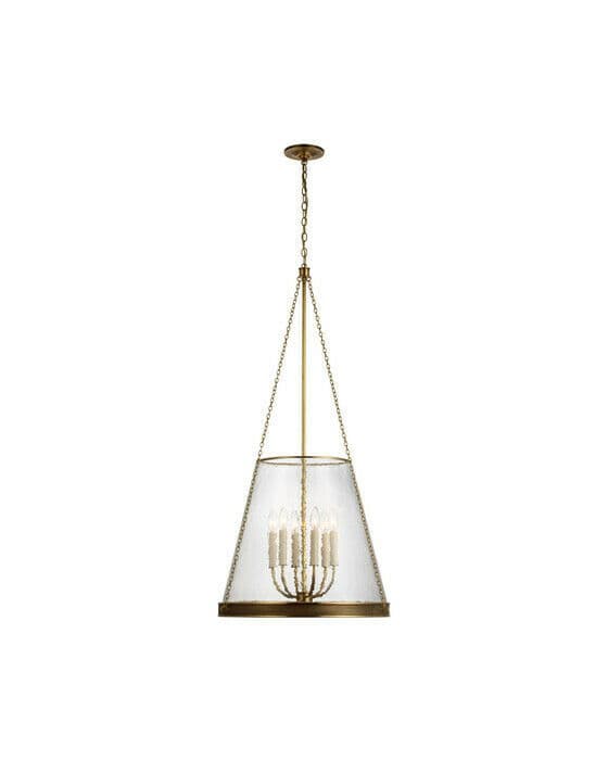 Reese 22" Pendant Soft Brass/Clear Restoration Glass