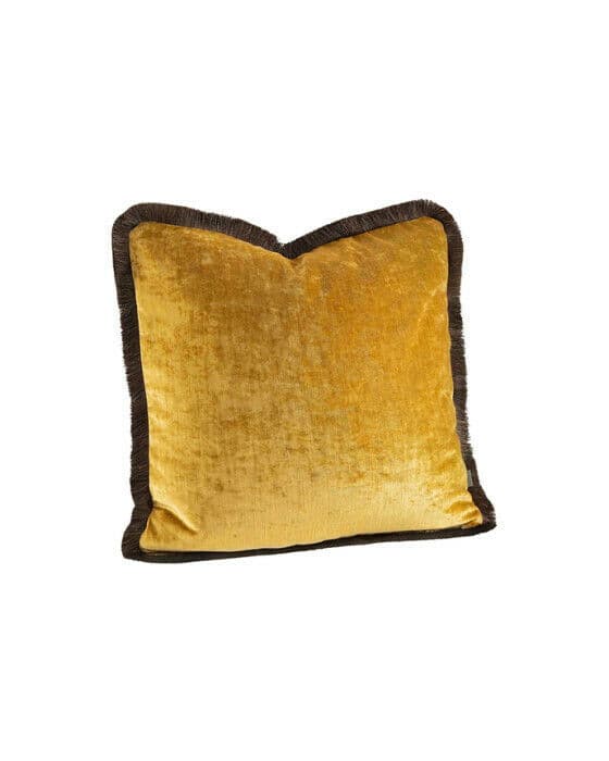 Garda Velvet putetrekk med frynser, cognac