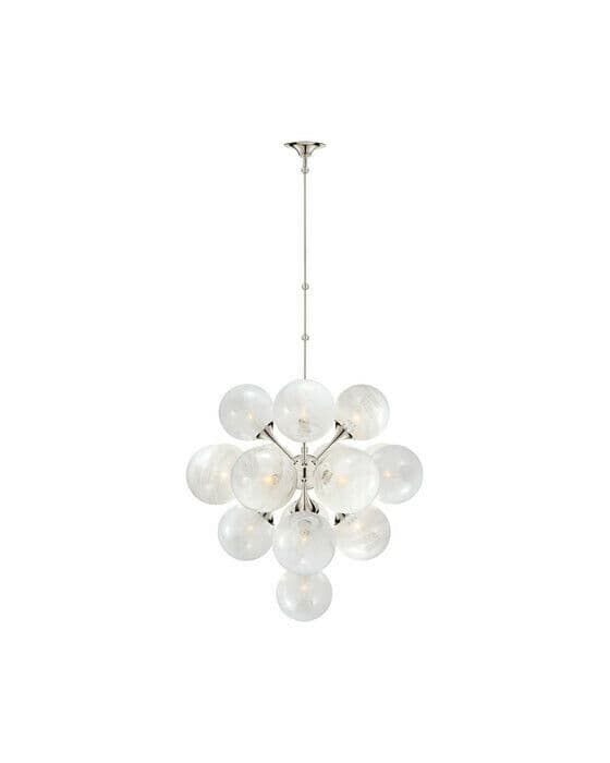 Cristol Tiered Chandelier Polished Nickel Large