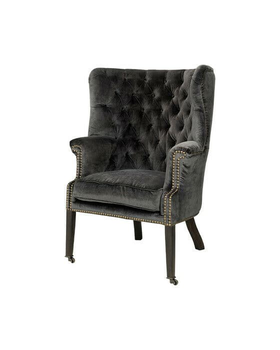 Churchtown lenestol velvet dark grey