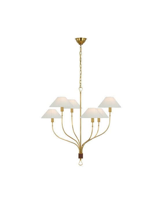 Griffin Staggered Tail Chandelier Antique Brass L