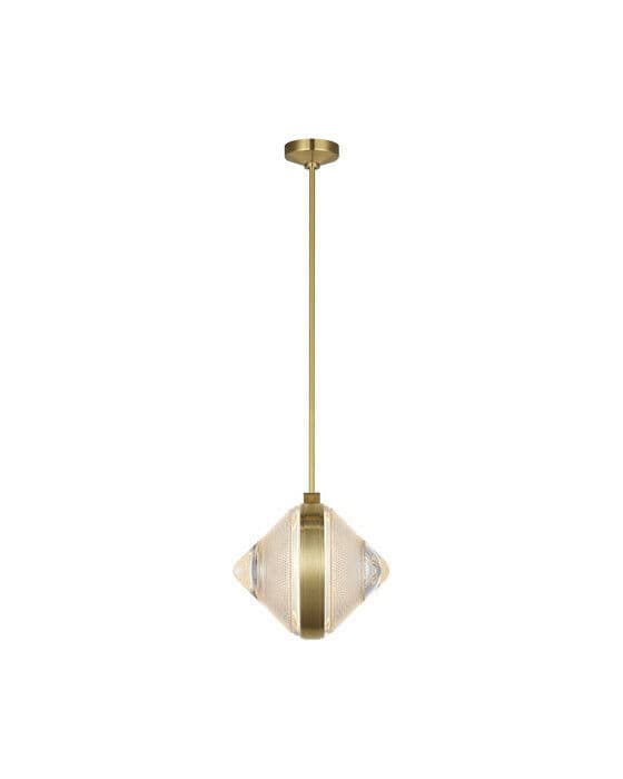 Copper Coast 15" Pendant Karo Cut Brass