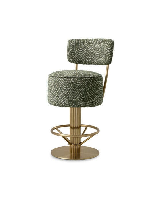 Carleton barstol med rygg camari green lav