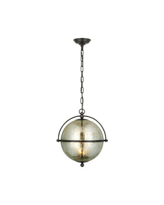 Bayridge Pendant Black Antique Mercury Glass Large
