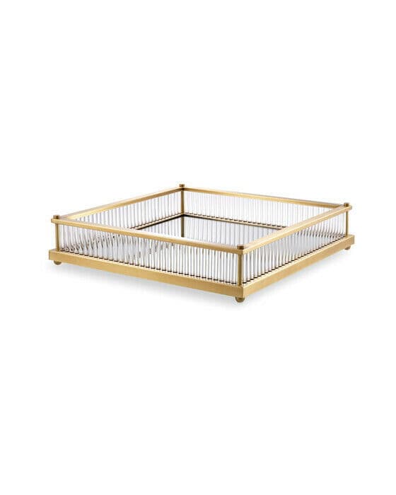 Cora Tray Antique Brass Square