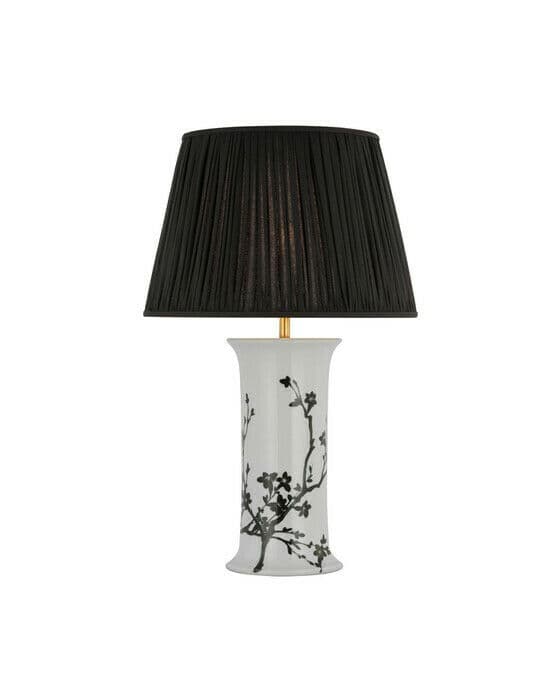 Mallory Table Lamp Black Twiggy/Black Linen Pleat