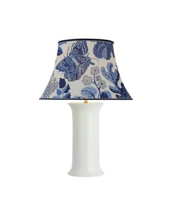 Mallory Table Lamp White/Marine Exotic Butterfly