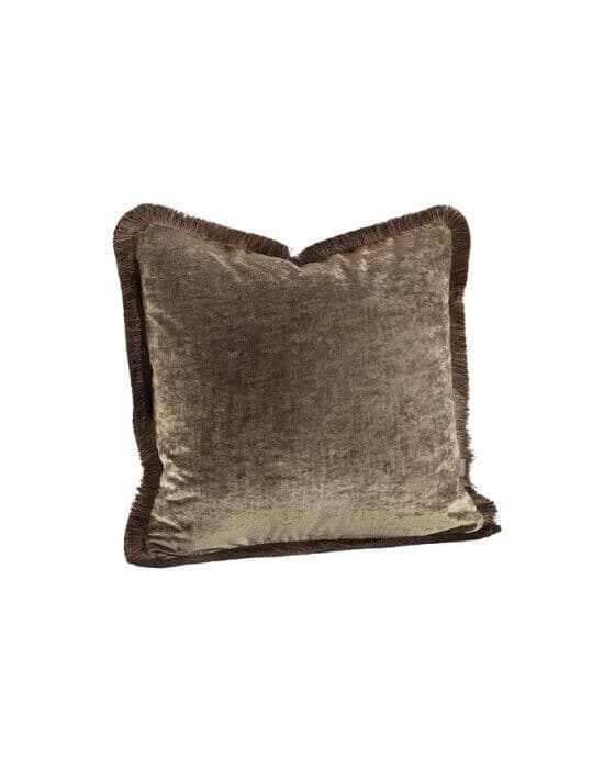 Garda Velvet putetrekk frynser taupe OUTLET
