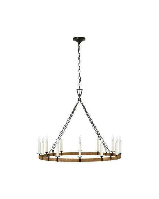 Darlana Wrapped Ring Chandelier Rattan / Black