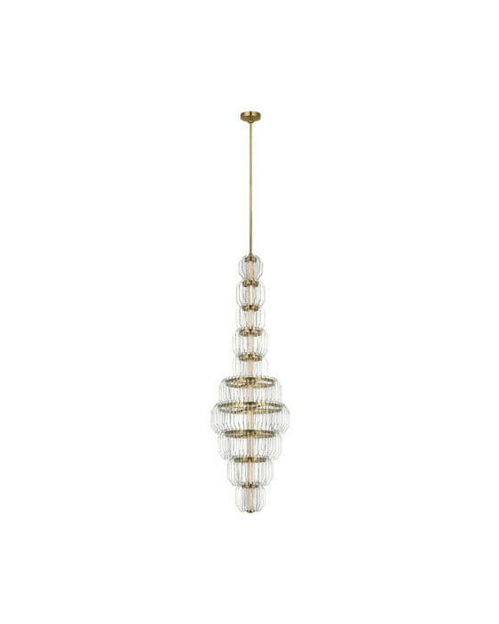 Killarney 19" Layered Entry Chandelier Brass