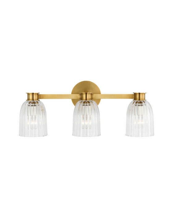 Asalea Triple Vanity Light Hand-Rubbed Antique Brass