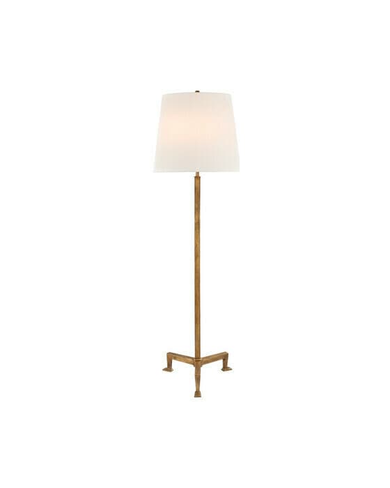 Parish Floor Lamp Gilded Iron/Linen