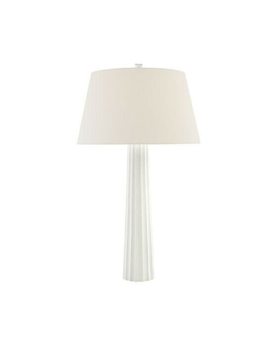 Fluted Spire Table Lamp White Large