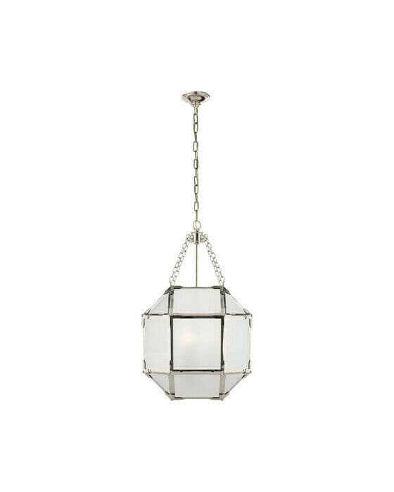 Small Morris Lantern Nickel Frosted Glass