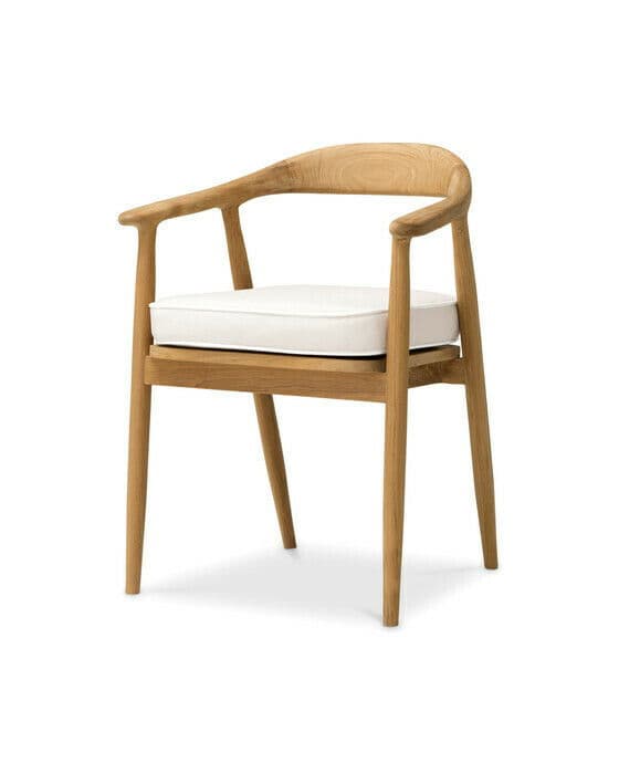 Beale spisestol teak flores off-white