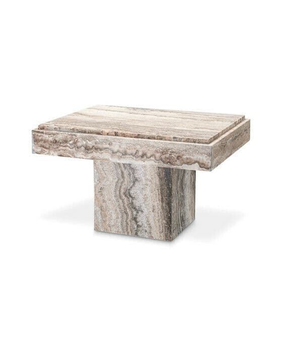 Sartoria Side Table Silver Travertine