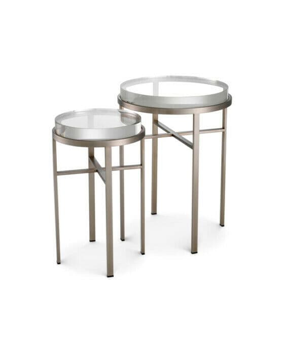 Hoxton Side Table Brushed Steel Set of 2