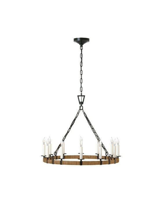 Darlana Wrapped Ring Chandelier Rattan / Black