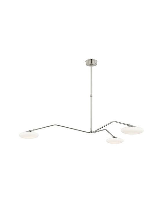 Brindille Extra Large Three Light Chandelier Polished Nickel