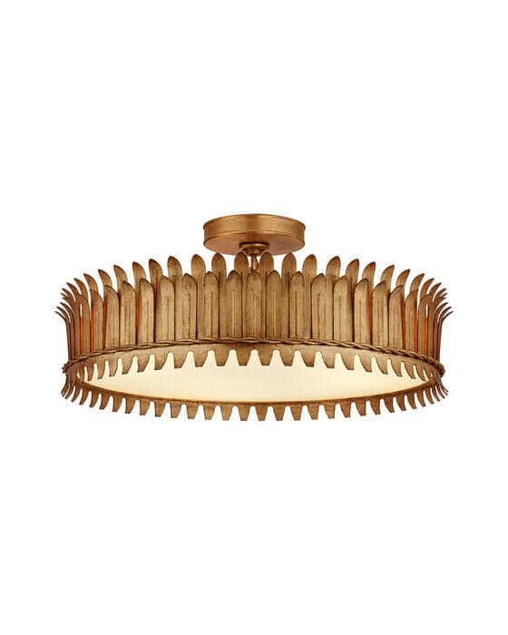 Leslie 21" Semi-Flush Gilded Iron