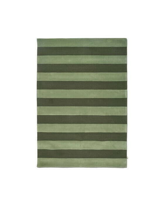 Stripe Boucle teppe grønn