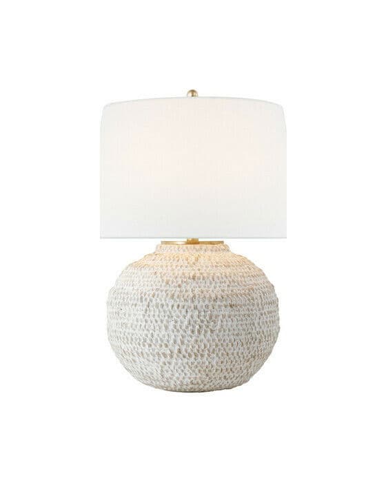 Avedon Small Table Lamp White Rattan