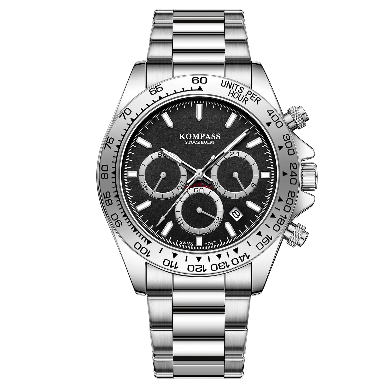 Kompass ChronoRace Silver Black