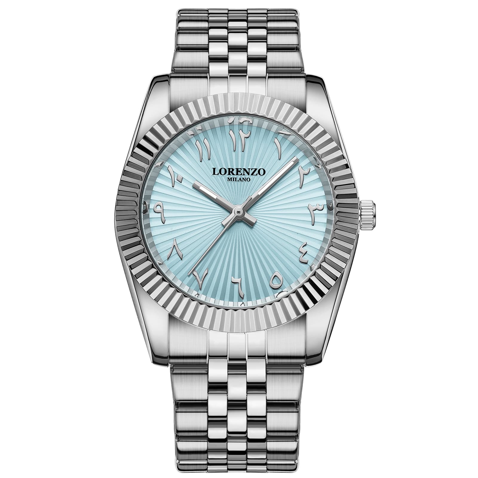 Lorenzo Starburst Arabic Silver Sky Blue