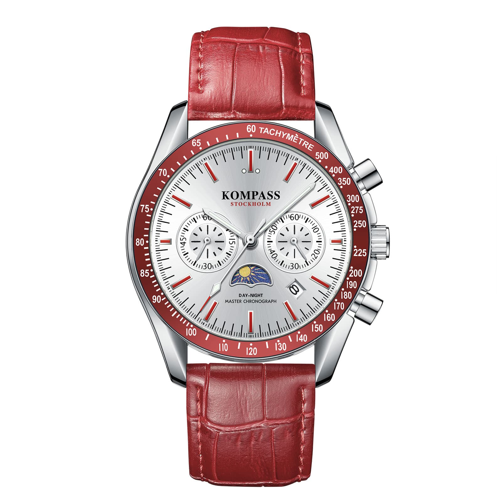 Kompass Day-Night Master Chronograph Silver Red