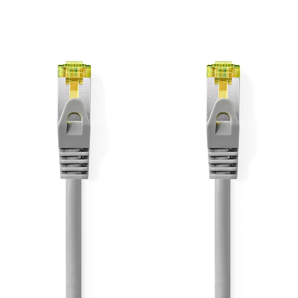 Cat 8.1 nettverkskabel | S/FTP | RJ45 Han | RJ45 Han | 1.00 m | Rund | LSZH | Grå | Label