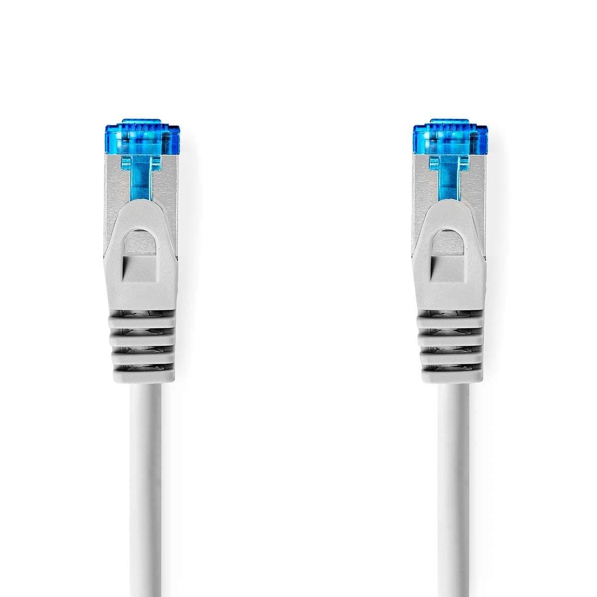CAT6a nettverkskabel | S/FTP | RJ45 Han | RJ45 Han | 0.50 m | Snagless | Rund | LSZH | Grå | Label
