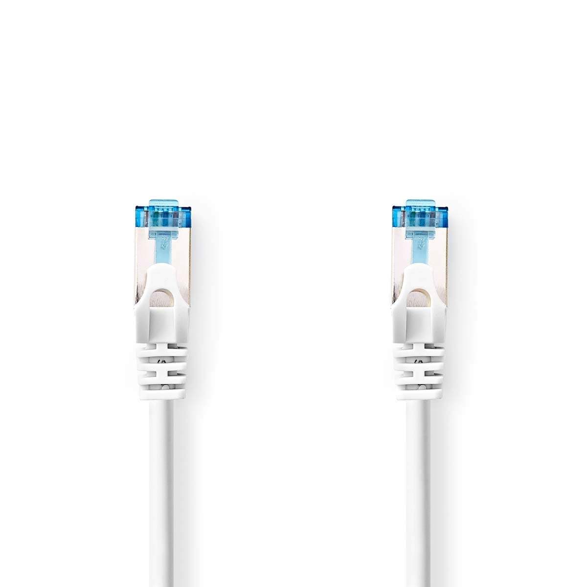 CAT6a nettverkskabel | S/FTP | RJ45 Han | RJ45 Han | 0.50 m | Snagless | Rund | LSZH | Hvit | Label
