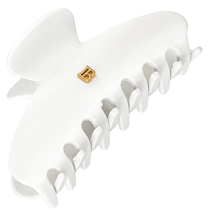 Balmain Paris ACCESSORIES Cellulose Acetate Pince à cheveux Medium White 18k Gold