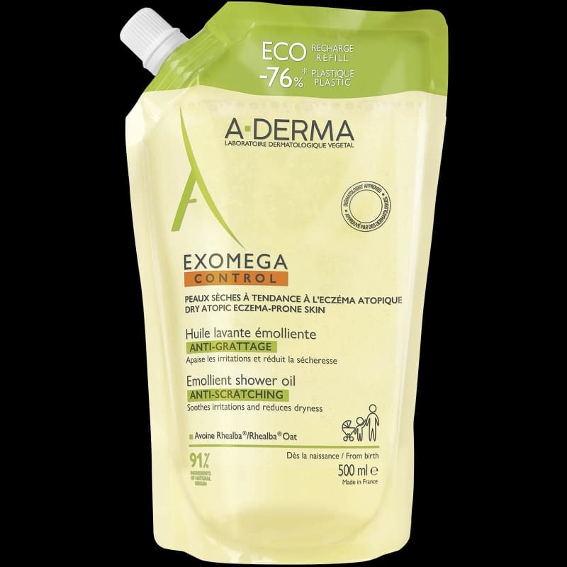 A-DERMA Exomega Control Shower Oil Eco Refill 500 ml