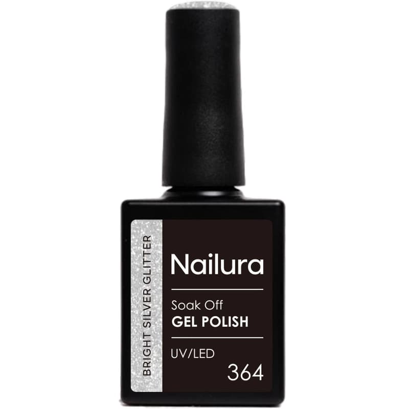 Nailura Gel Polish 10 ml - 364 Bright Silver Glitter