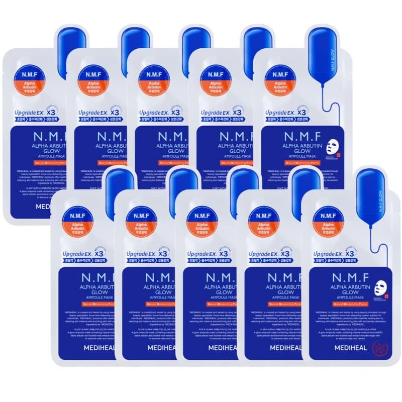 Mediheal N.M.F Alpha Arbutin Glow Ampoule Mask 10 pcs