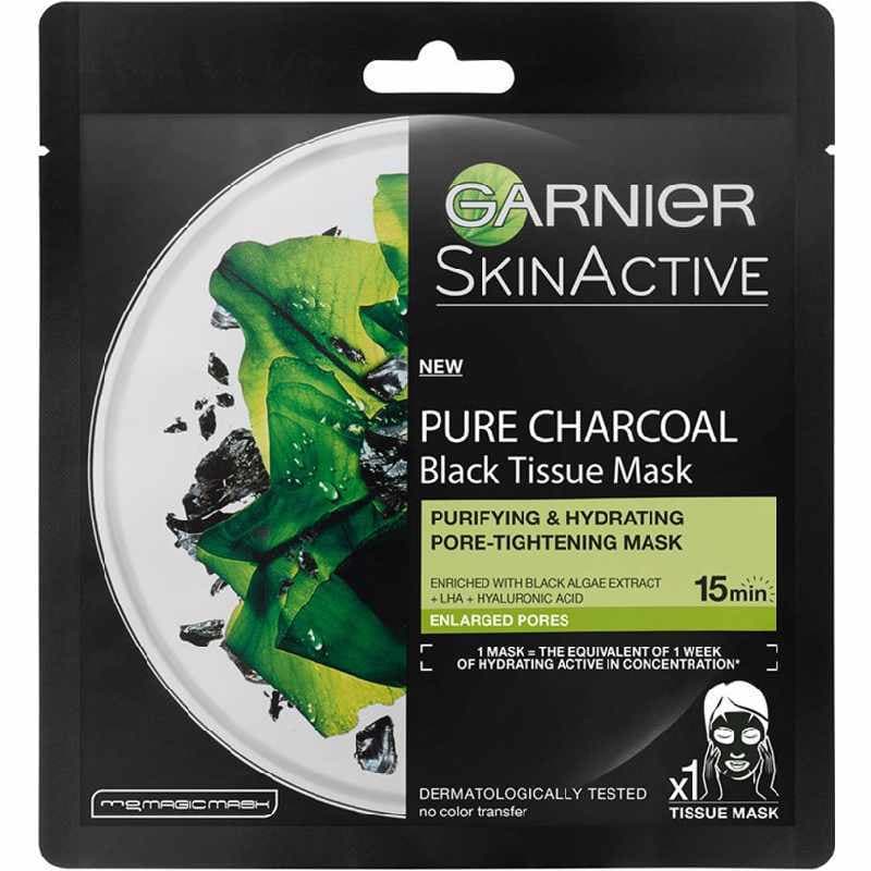 Garnier Skinactive Face Pure Charcoal Black Tissue Mask Black Algae 28 g