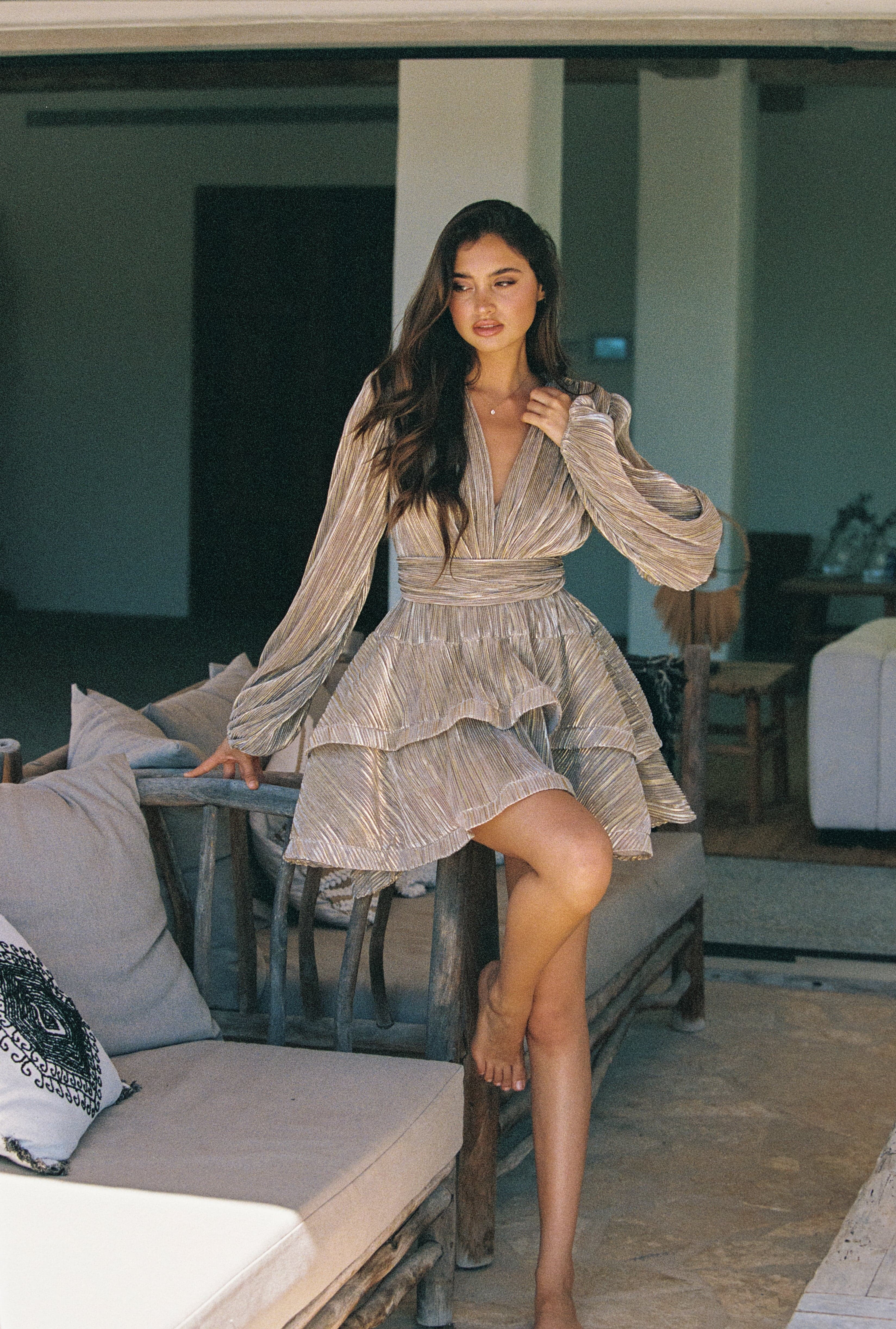 Naia Bedouine Dress - Grain Bronz Splash